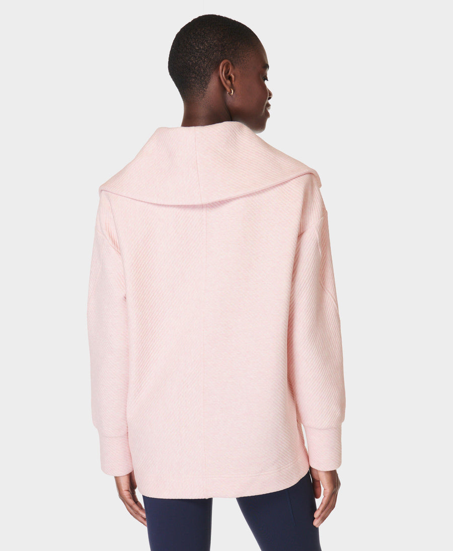 Radiant Half Zip Sweatshirt Sb9938 Neutral-Pink