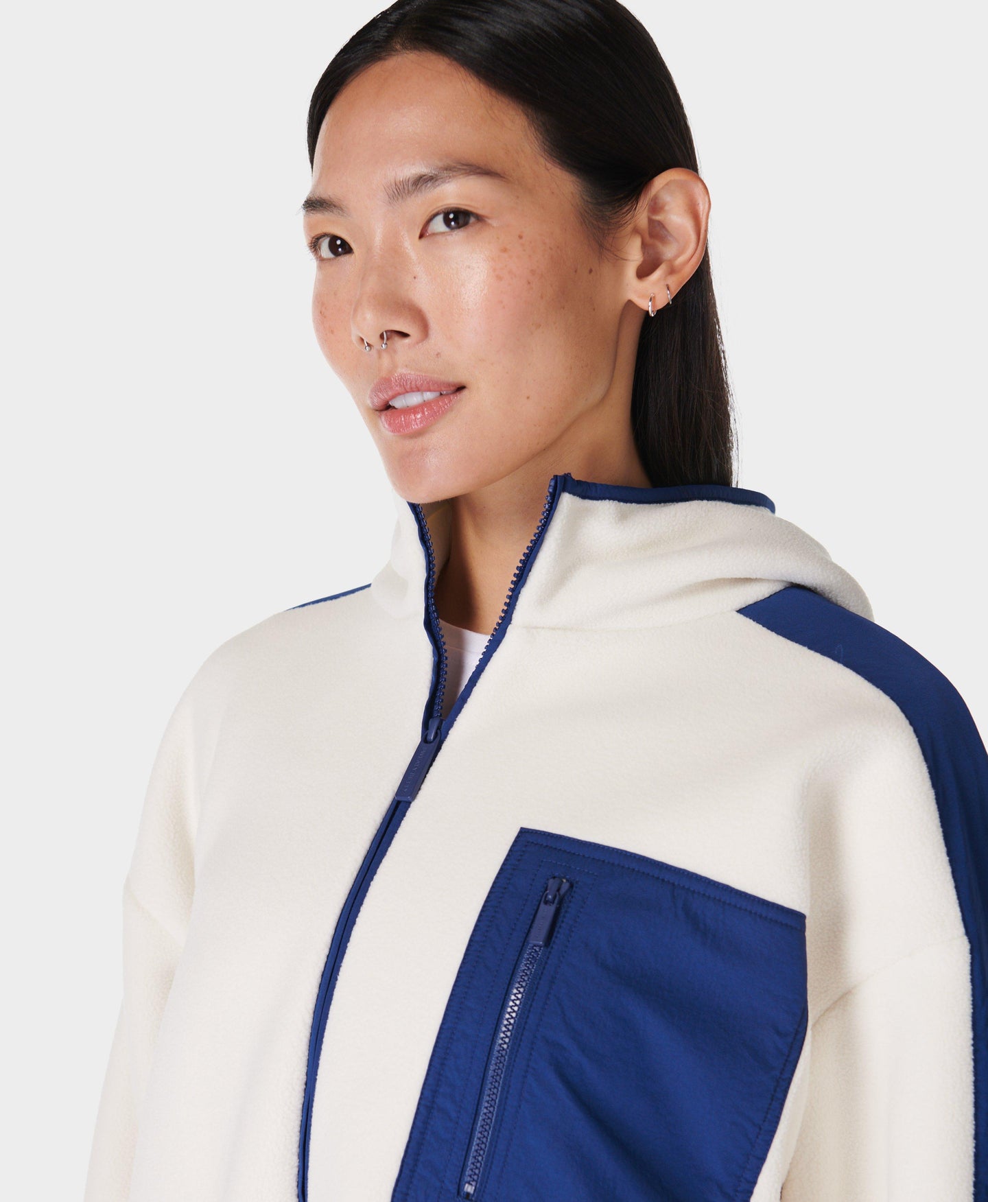 Roam Borg Zip Up Sb9942 Lilywhite-Fluxblue