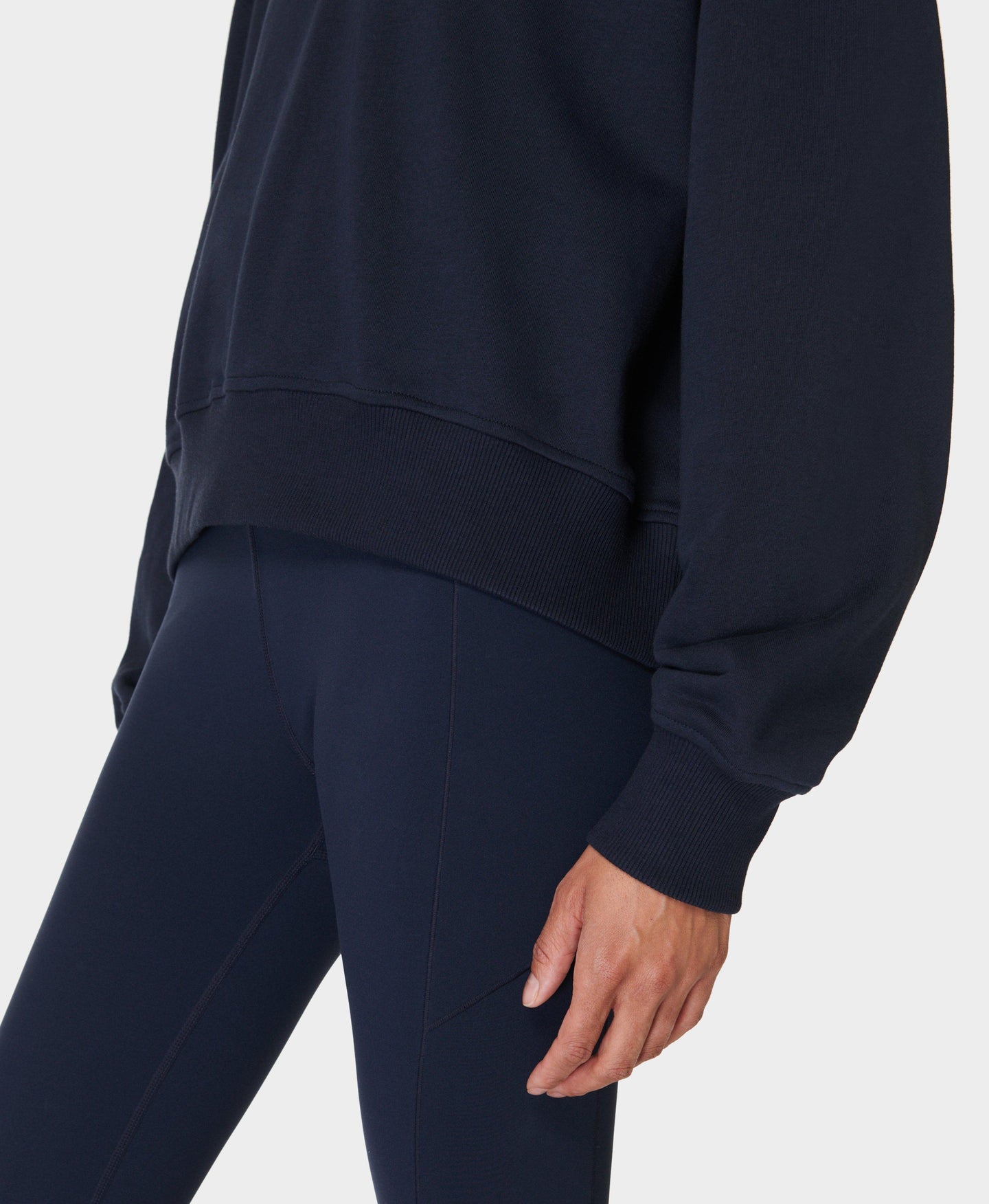 Revive Crop Half Zip Sb9943 Navy-Blue