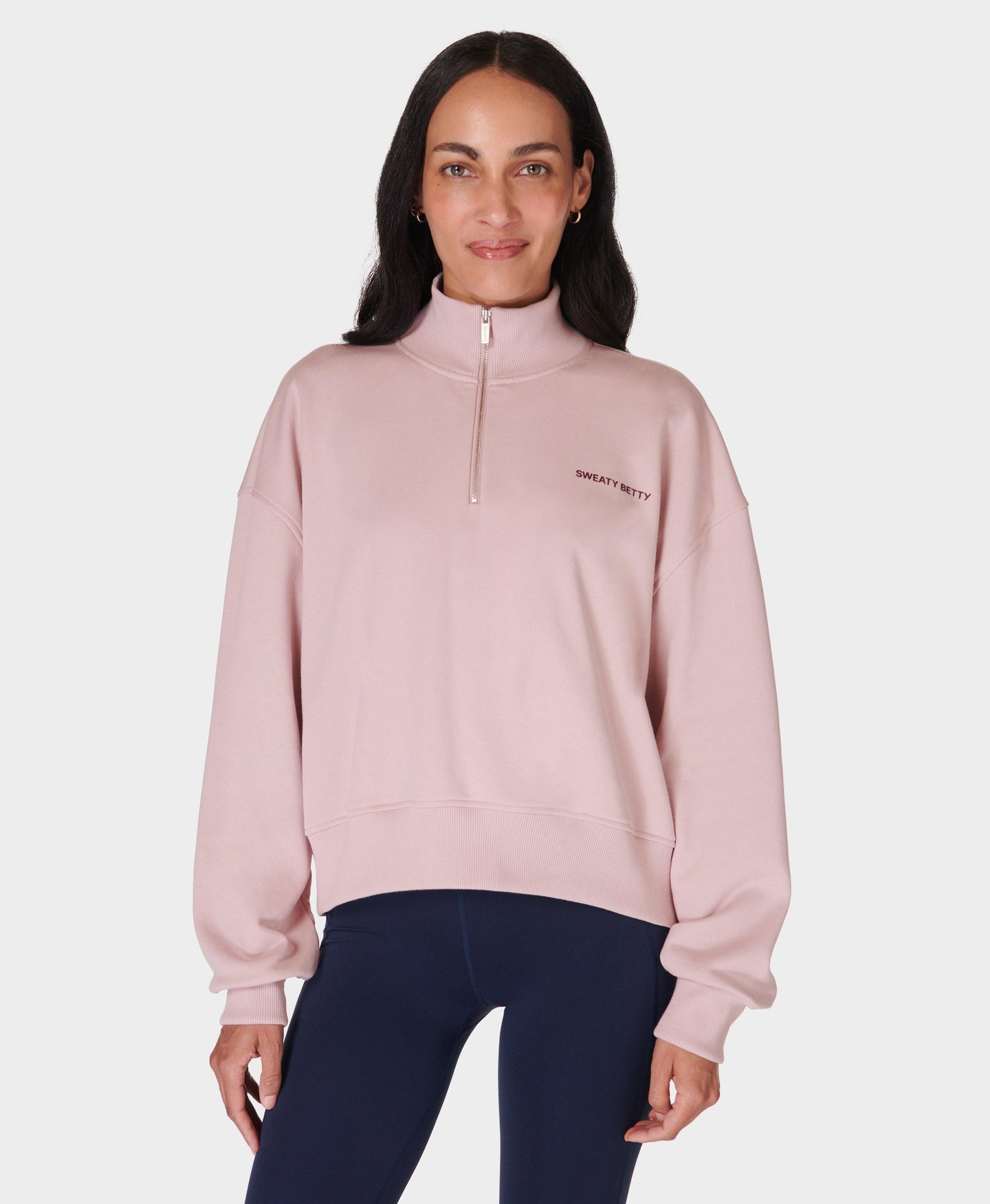 Revive Crop Half Zip Sb9943 Pirouette-Pink