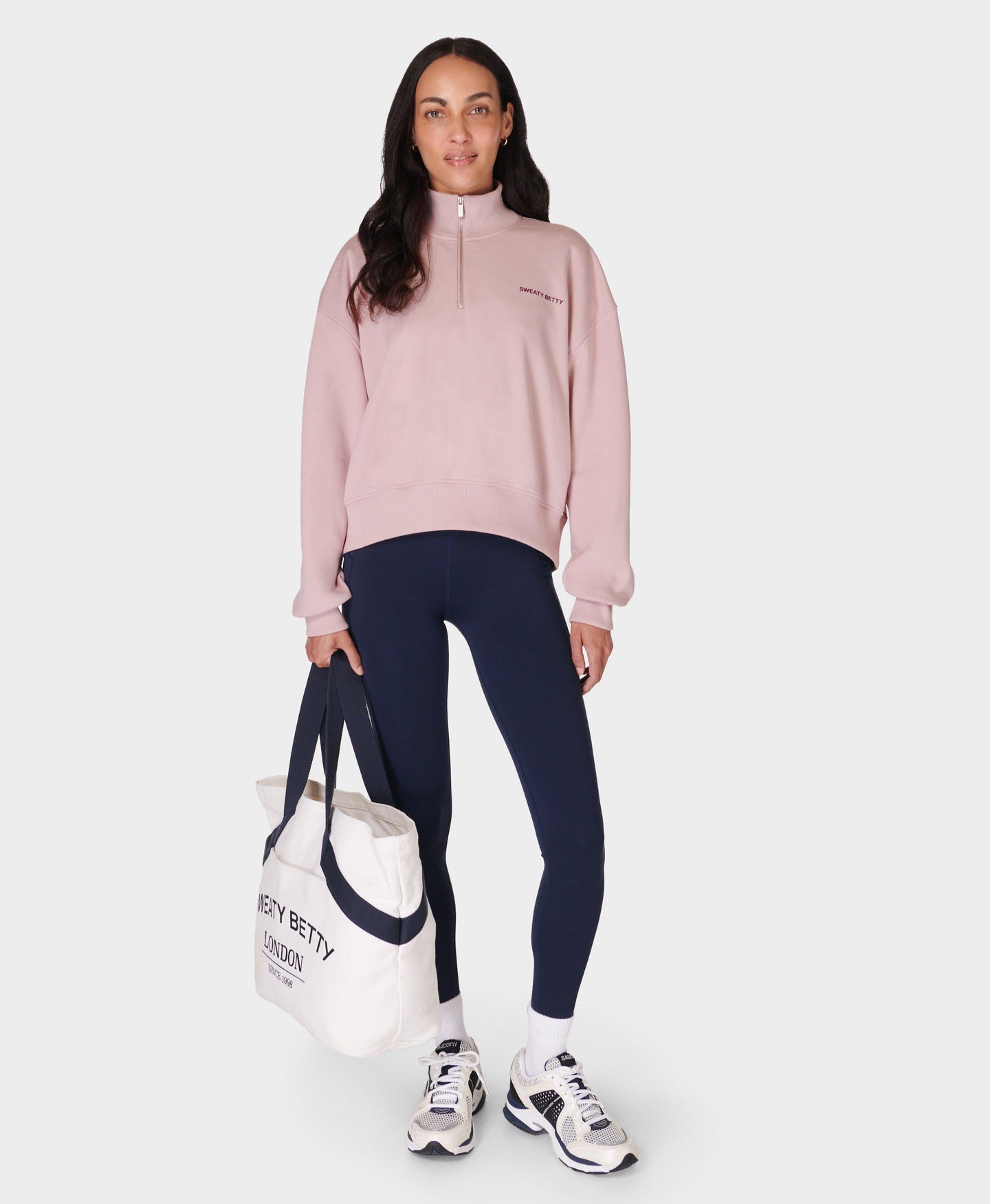 Revive Crop Half Zip Sb9943 Pirouette-Pink