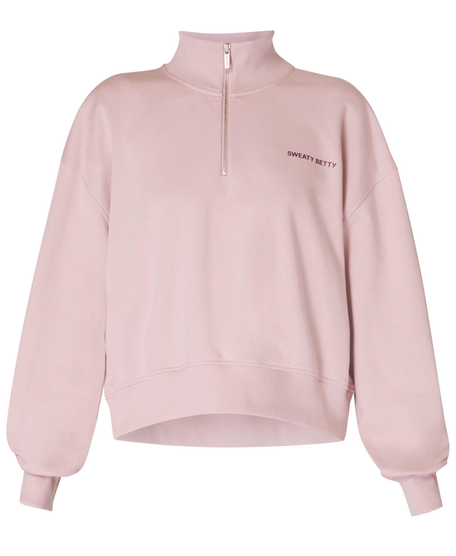 Revive Crop Half Zip Sb9943 Pirouette-Pink