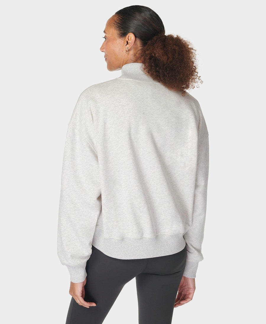 Revive Crop Half Zip Sb9943b Ice-Grey-Marl