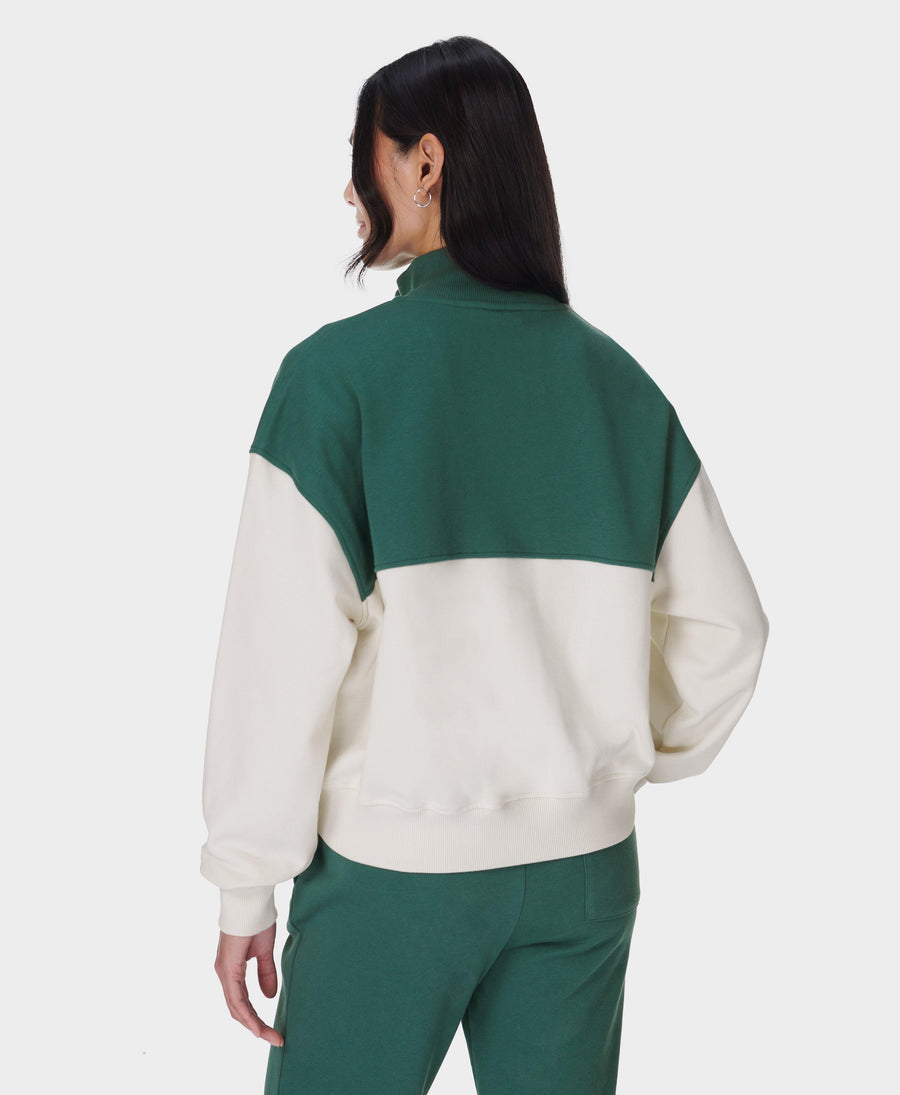 Revive Crop Half Zip Sb9943c Glade-Green-Colour-B