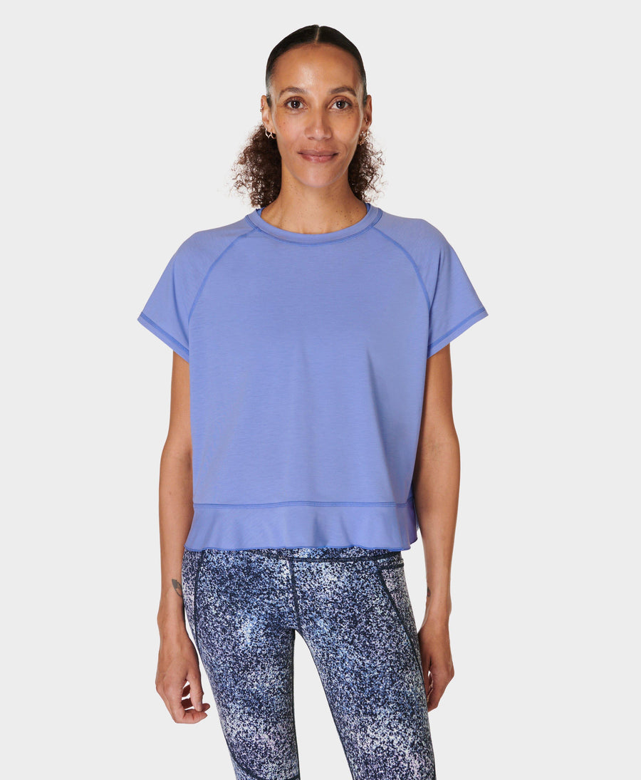 Breathe Easy Ruffle T-shirt Sb9954 Cornflower-Blue