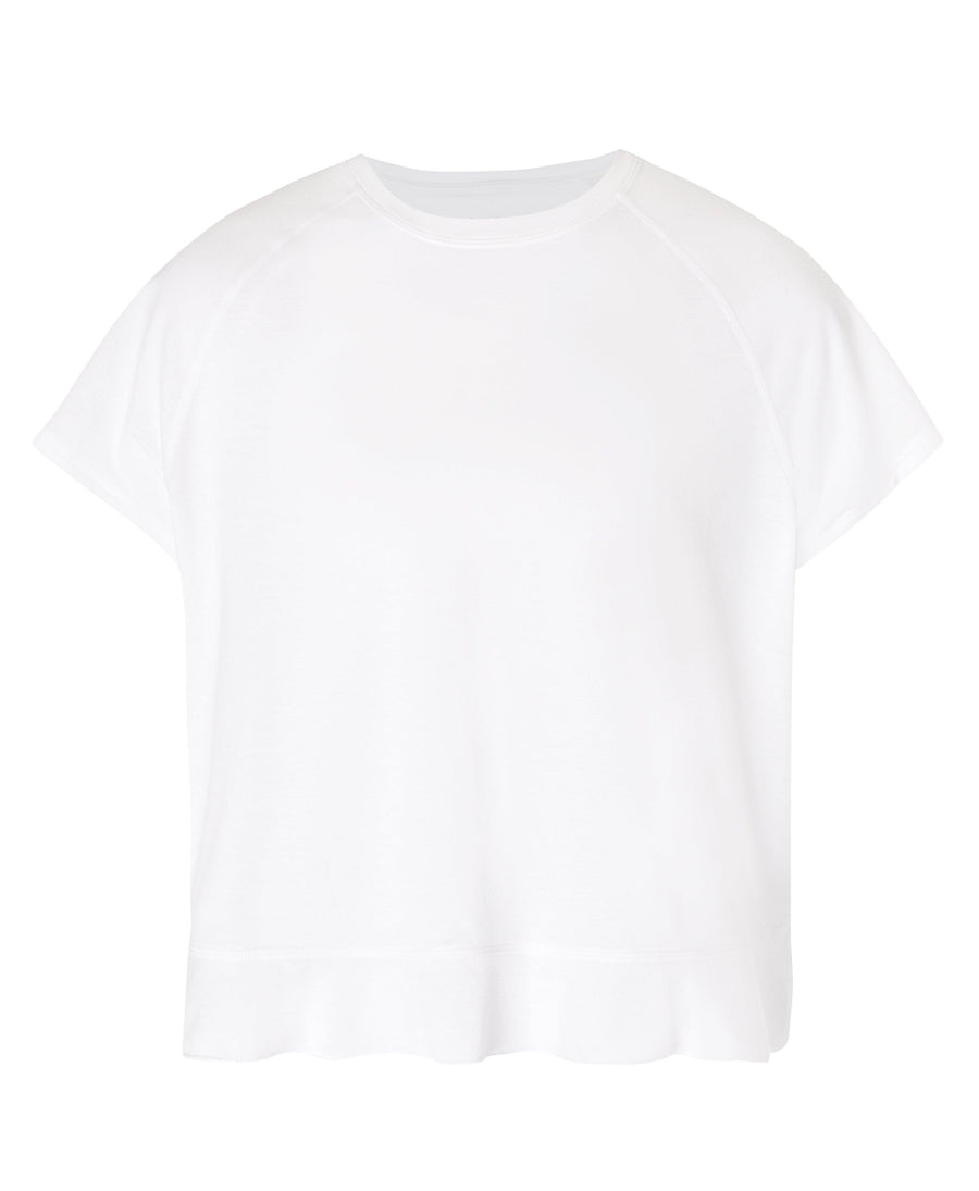 Breathe Easy Ruffle T-shirt Sb9954 White