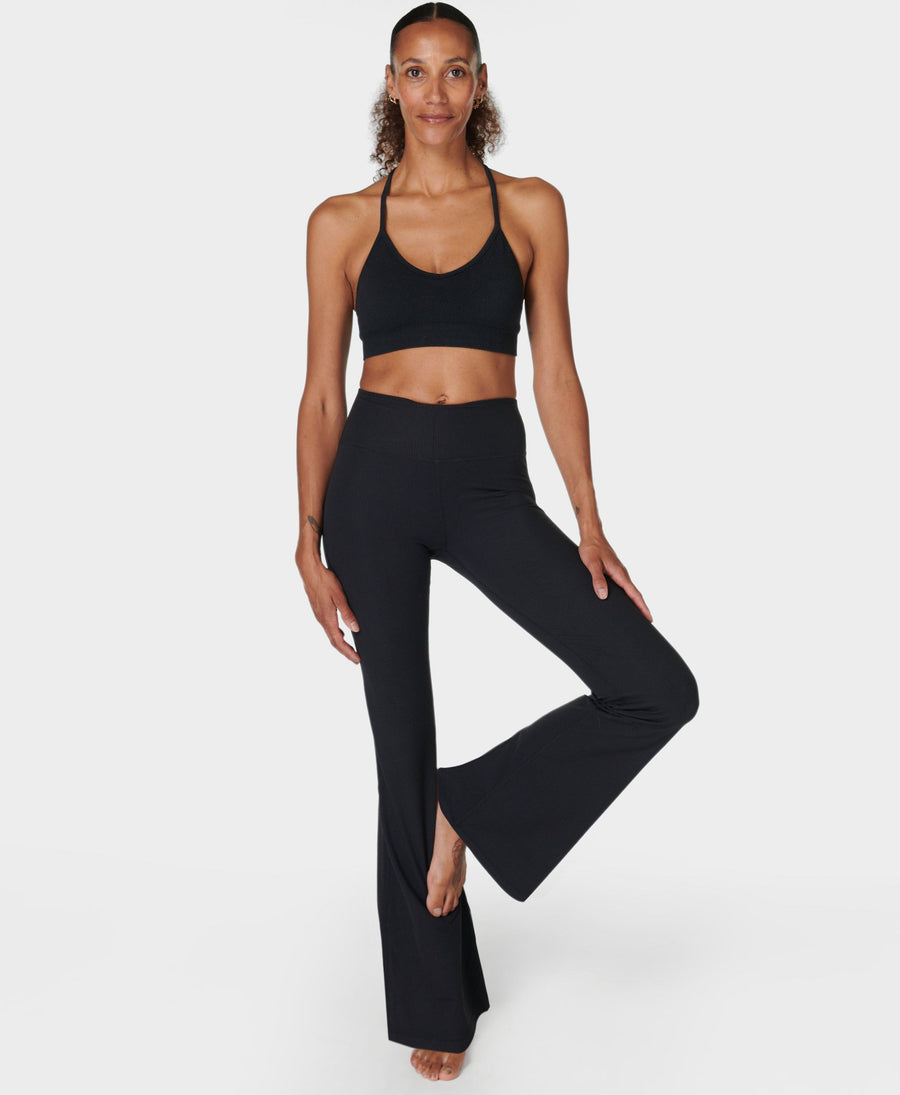 Glow Rib Flare Trousers Sb9959s Black