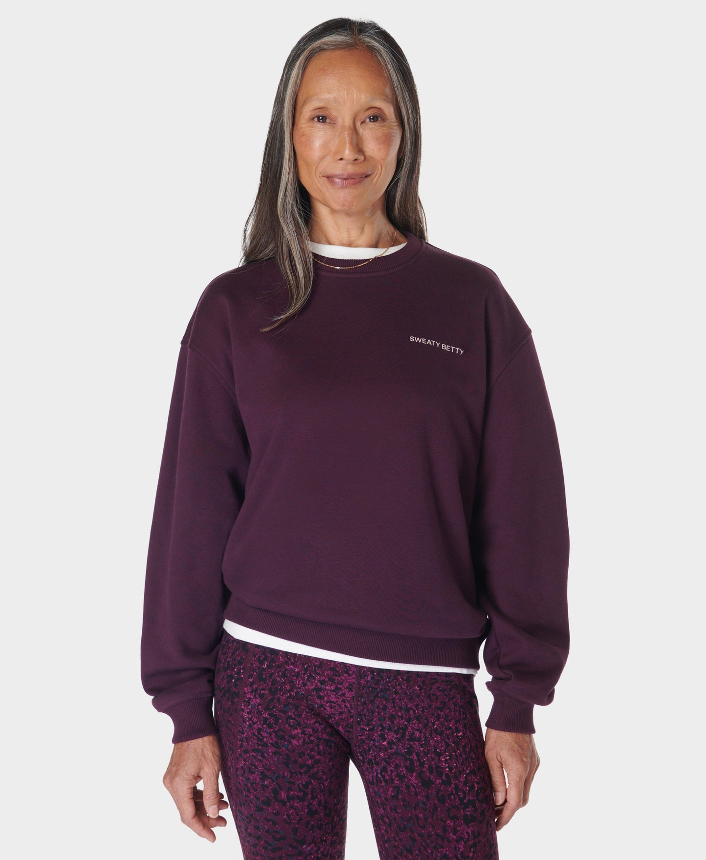 Revive Crew Neck Sweatshirt Sb9979 Midnight-Cherry-Purp