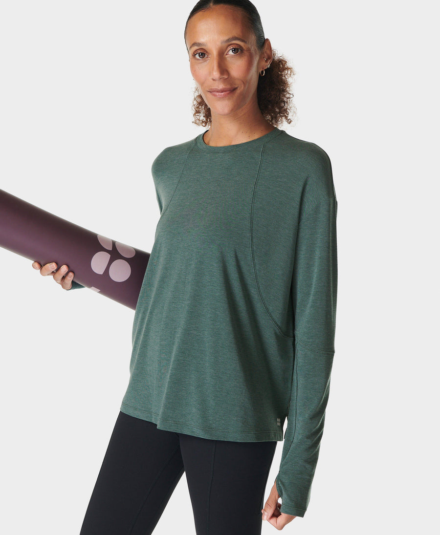 Soft Flow Studio Long Sleeve T Sb9989 Trek-Green