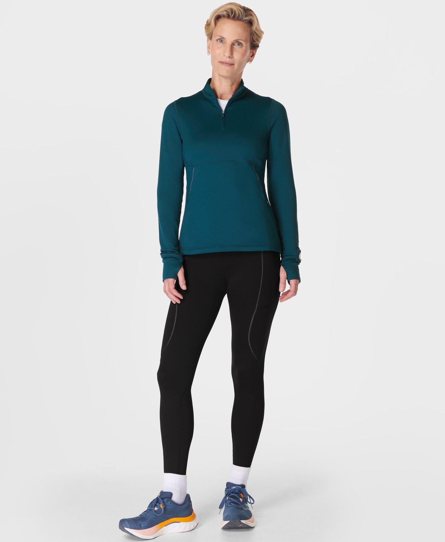 Therma Boost Running Half Zip Sb9993 Deep-Green