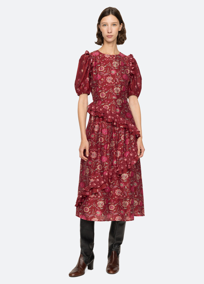 Dress Famke Print Puff Aw24-104 Magenta