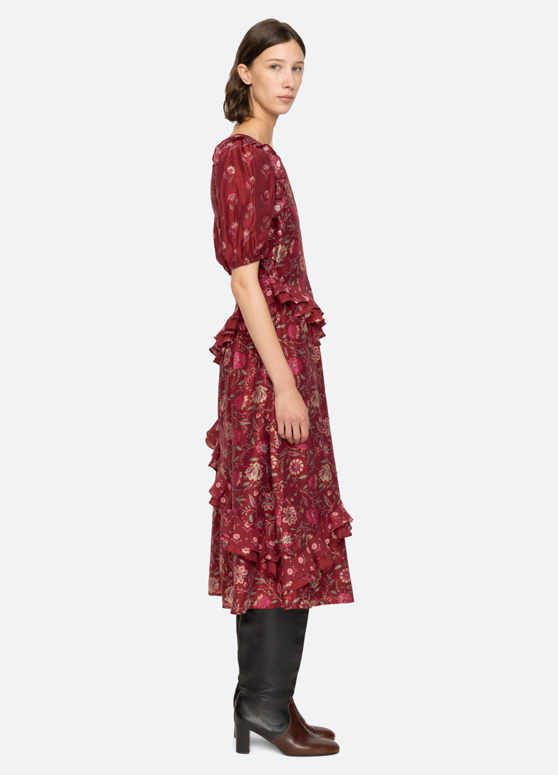 Dress Famke Print Puff Aw24-104 Magenta