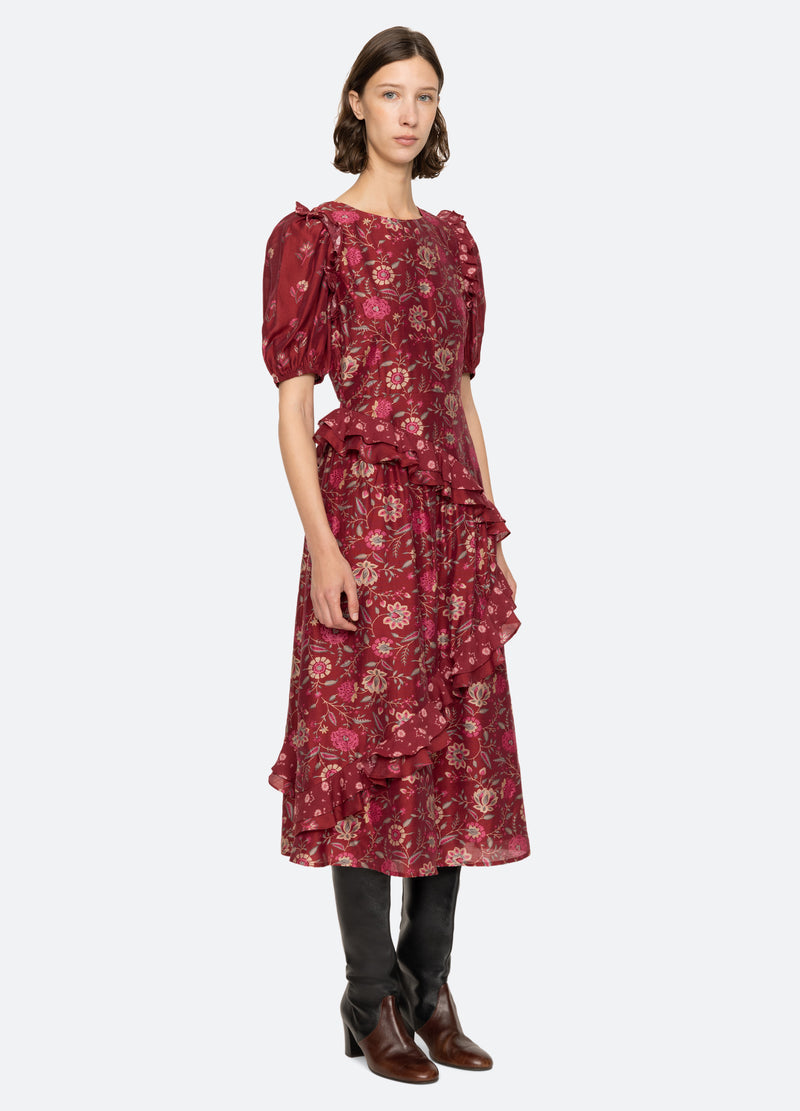 Dress Famke Print Puff Aw24-104 Magenta