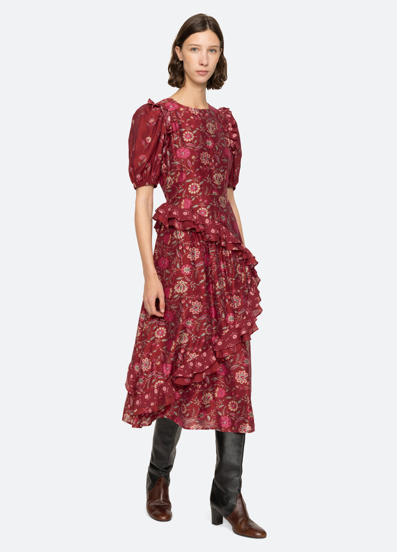 Dress Famke Print Puff Aw24-104 Magenta