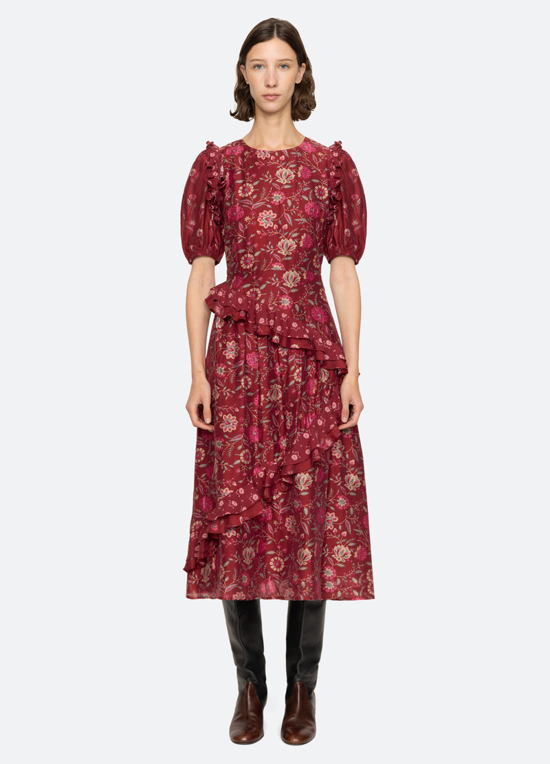 Dress Famke Print Puff Aw24-104 Magenta