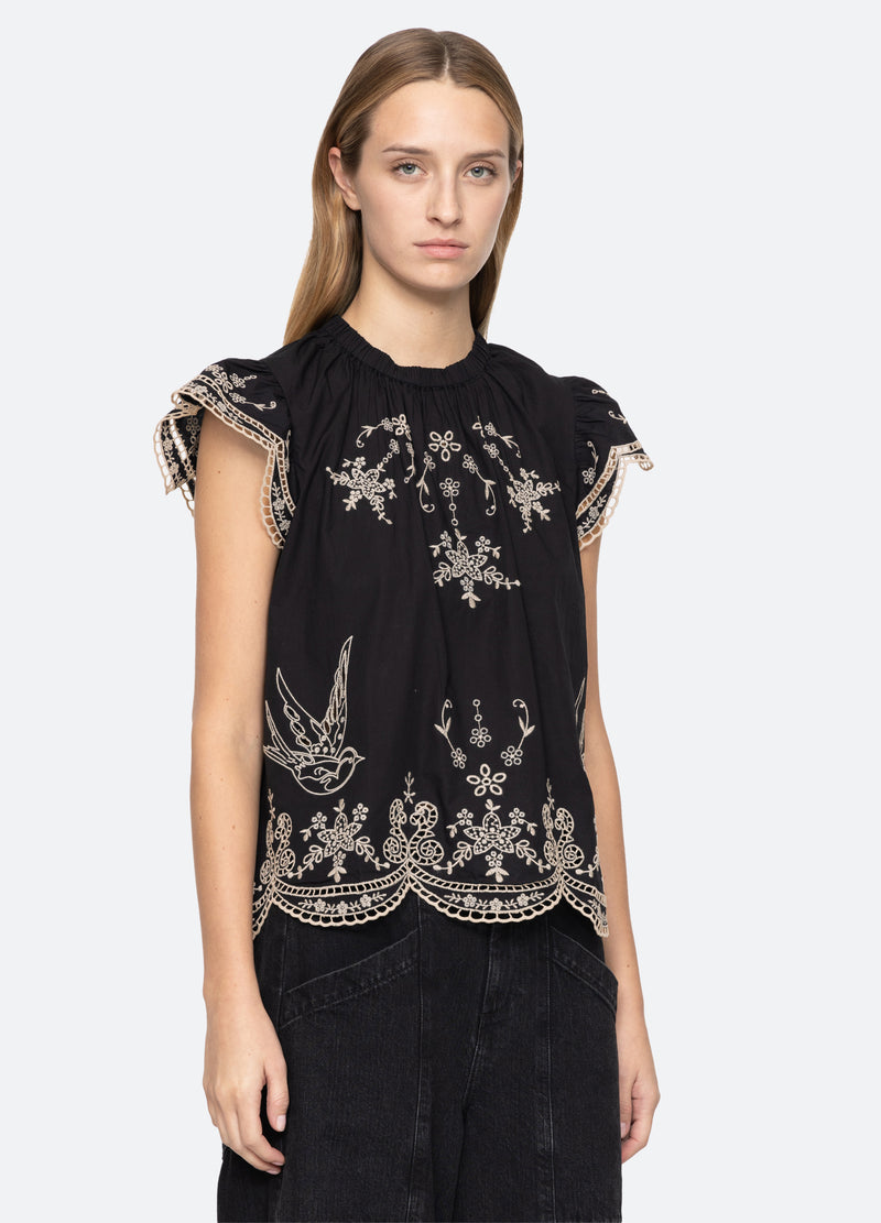 Blouse Kingsley Embroid Rs25-089 Black