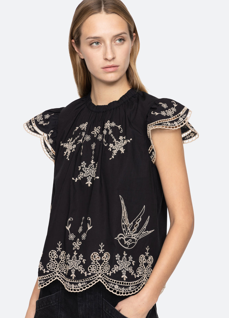 Blouse Kingsley Embroid Rs25-089 Black