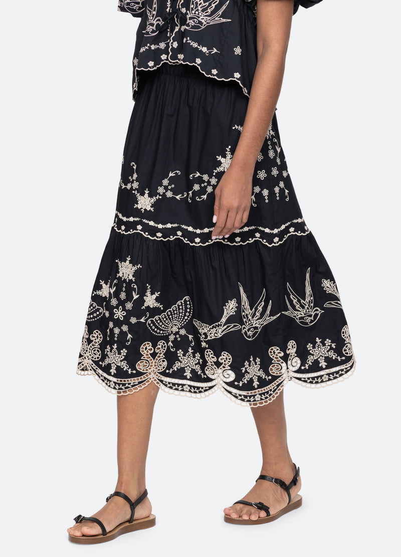 Skirt Kingsley Embroide Rs25-095 Black