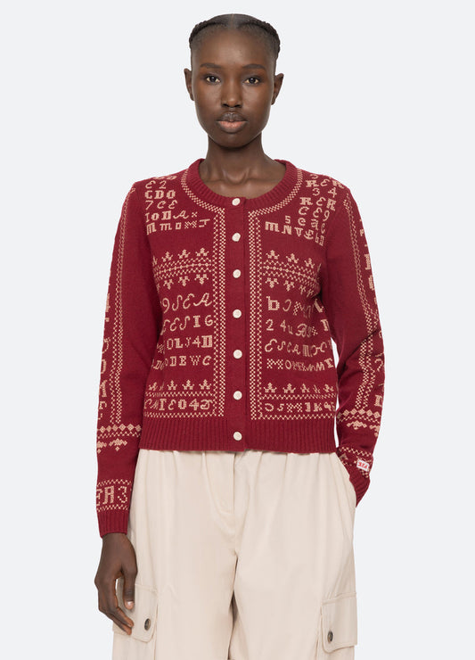 Cardigan Rs26-076 Burgundy