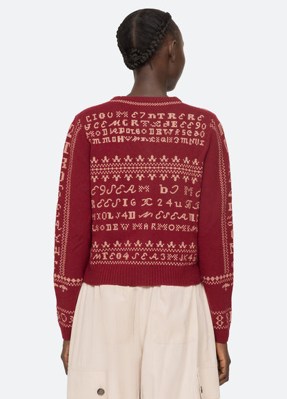 Cardigan Rs26-076 Burgundy