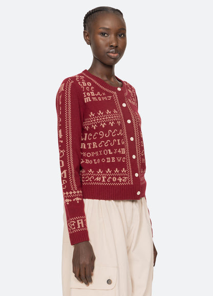 Cardigan Rs26-076 Burgundy