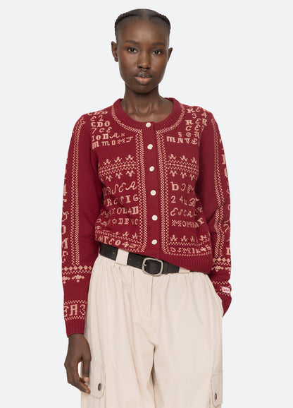 Cardigan Rs26-076 Burgundy