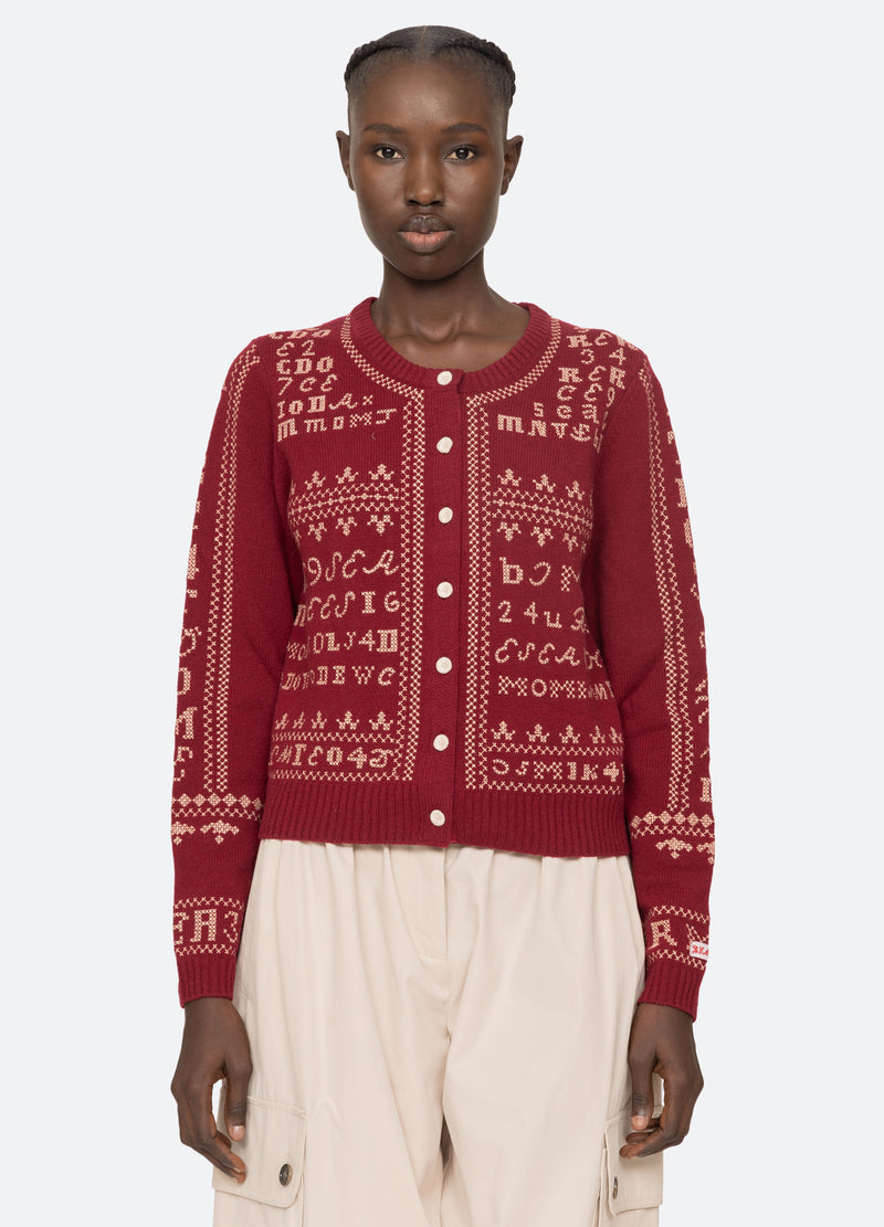 Cardigan Rs26-076 Burgundy