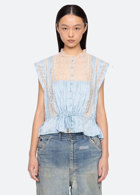 Blouse Ss26-017 Blue