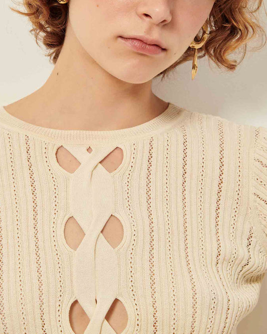 Women's Pullover Merino Wool Blend Knit - Fleur-De-Sel