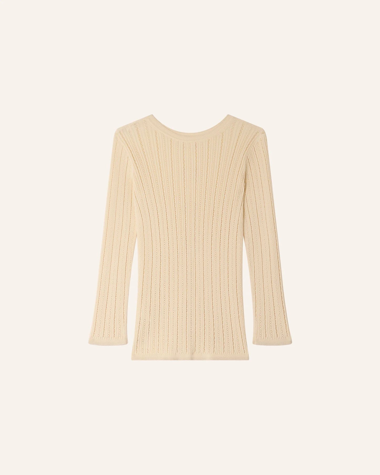 Women's Pullover Merino Wool Blend Knit - Fleur-De-Sel