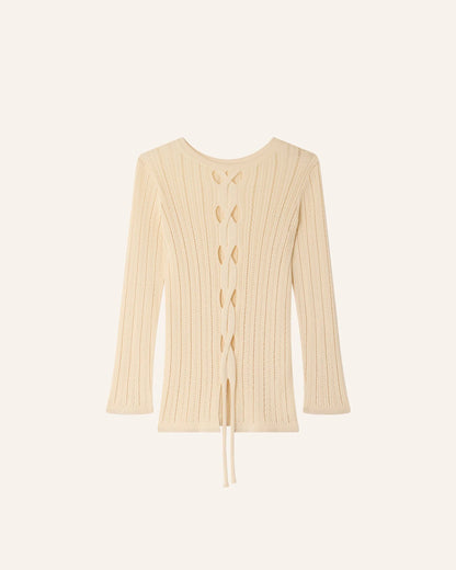 Women's Pullover Merino Wool Blend Knit - Fleur-De-Sel