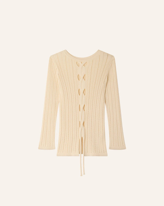 Women's Pullover Merino Wool Blend Knit - Fleur-De-Sel