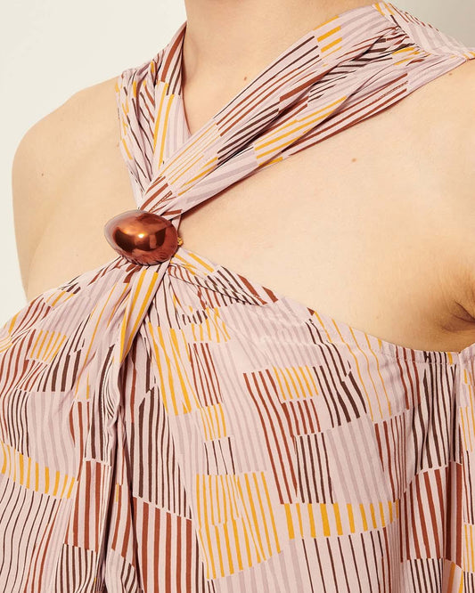 Women's Blouse 100 Percent Cotton Poplin - Blush Pink Rosaico-Honesti