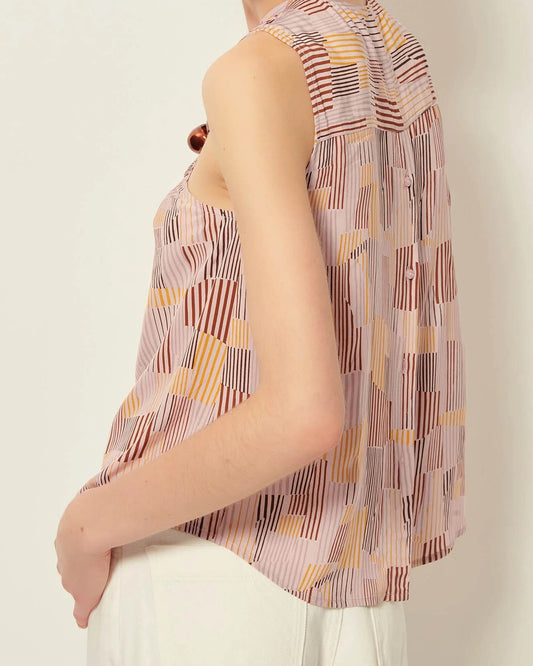 Women's Blouse 100 Percent Cotton Poplin - Blush Pink Rosaico-Honesti