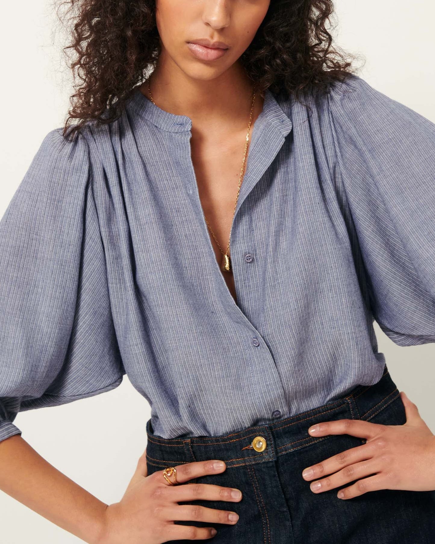 Blouse A View Chambray-Blue