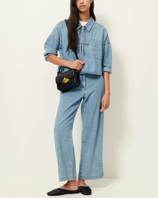 Women Jeans GOTS-Certified Organic Cotton - Stonewashed Indigo Azuru