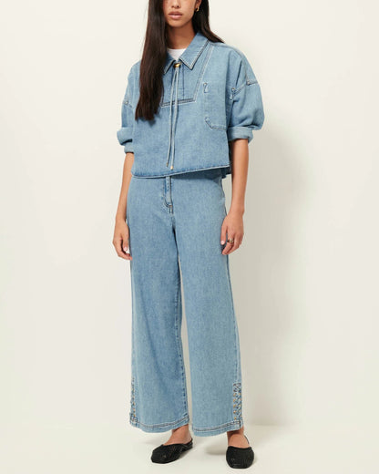 Women Jeans GOTS-Certified Organic Cotton - Stonewashed Indigo Azuru