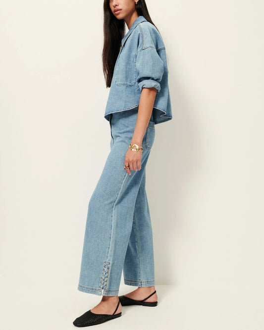 Women Jeans GOTS-Certified Organic Cotton - Stonewashed Indigo Azuru