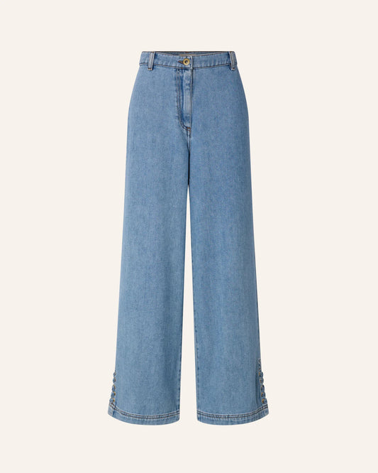 Women Jeans GOTS-Certified Organic Cotton - Stonewashed Indigo Azuru
