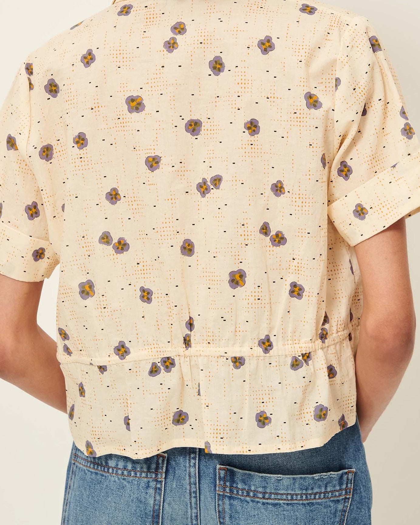 Women Button-Down Blouse Cotton Poplin - Mint Leaf Plein-Sel-Seti