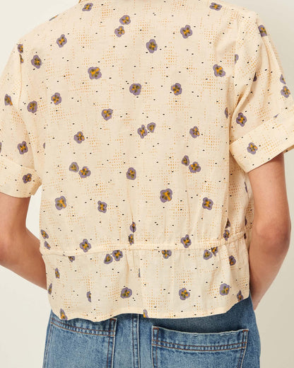 Women Button-Down Blouse Cotton Poplin - Mint Leaf Plein-Sel-Seti