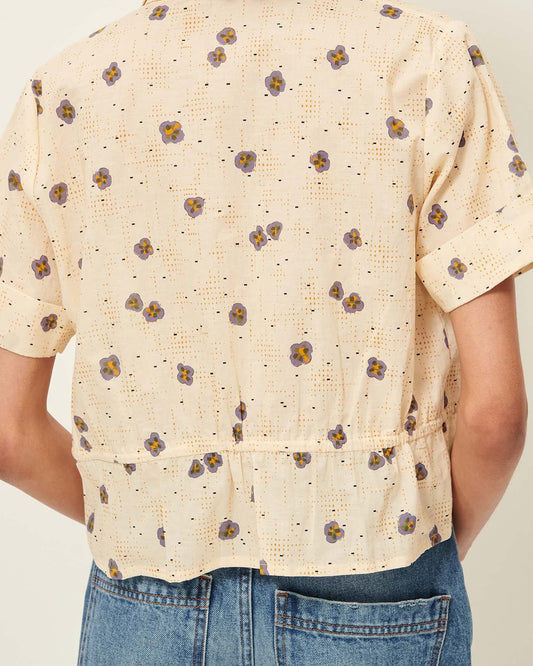 Women Button-Down Blouse Cotton Poplin - Mint Leaf Plein-Sel-Seti