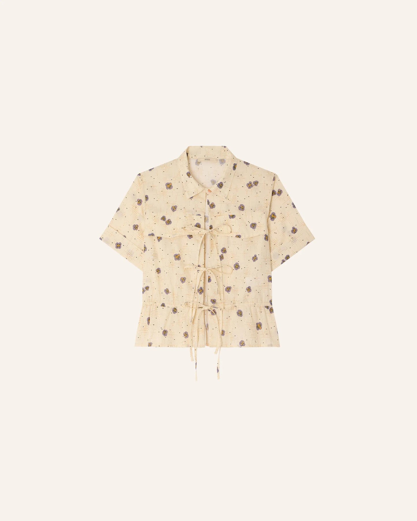 Women Button-Down Blouse Cotton Poplin - Mint Leaf Plein-Sel-Seti