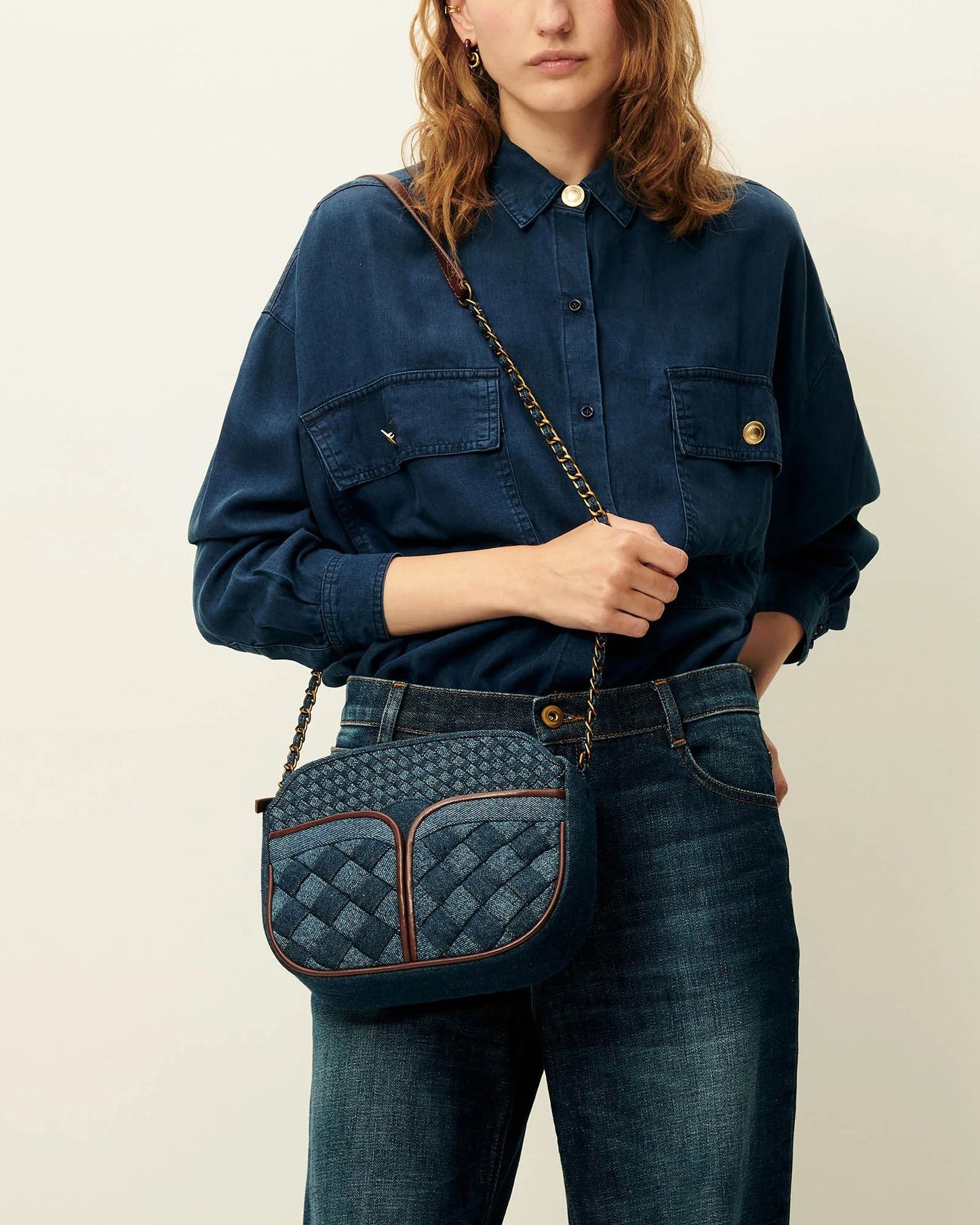 Crossbody Bag Divine Braided Denim-Blue