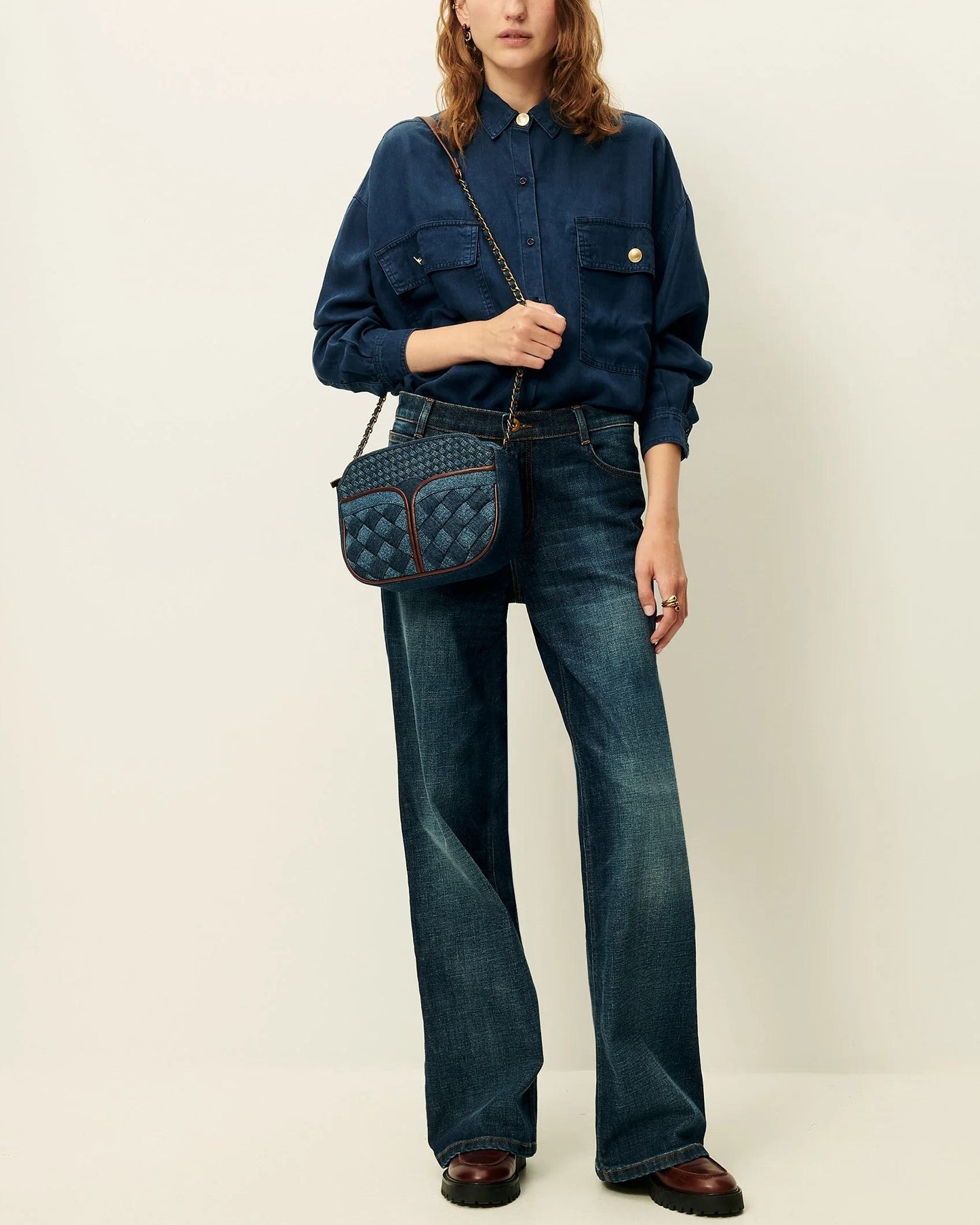 Crossbody Bag Divine Braided Denim-Blue