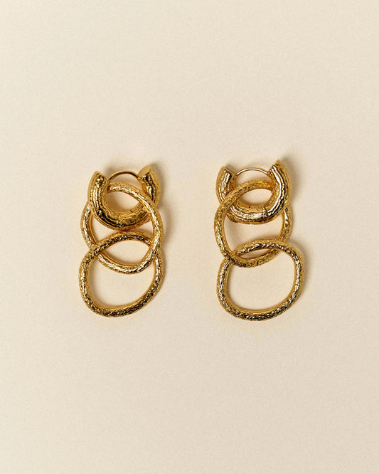 Sessun | Glenn Knotted Hoop Earring - Textured Gold Dore