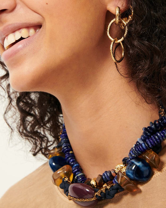 Sessun | Glenn Knotted Hoop Earring - Textured Gold Dore