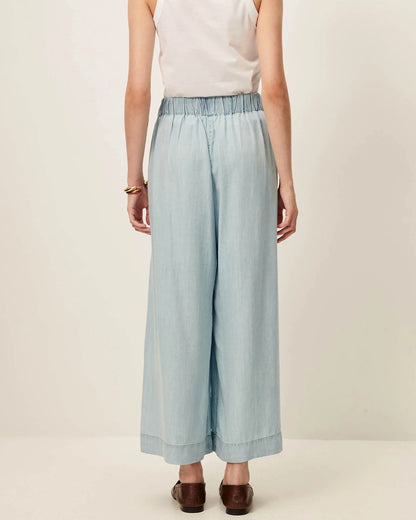 Women's 7/8 Length Wide-Leg Pants Lyocell Twill - Indigo Alizea