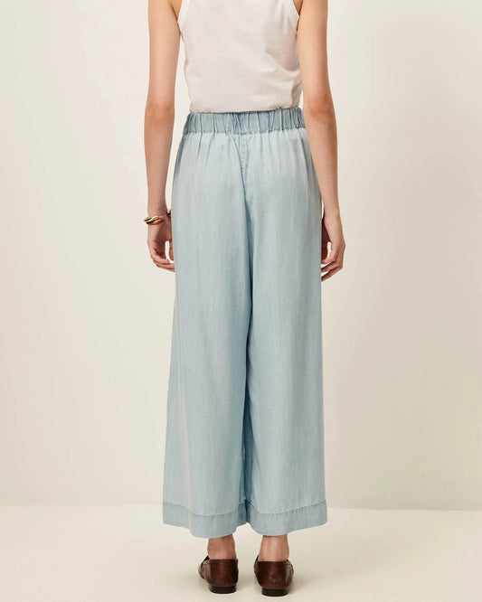 Women's 7/8 Length Wide-Leg Pants Lyocell Twill - Indigo Alizea