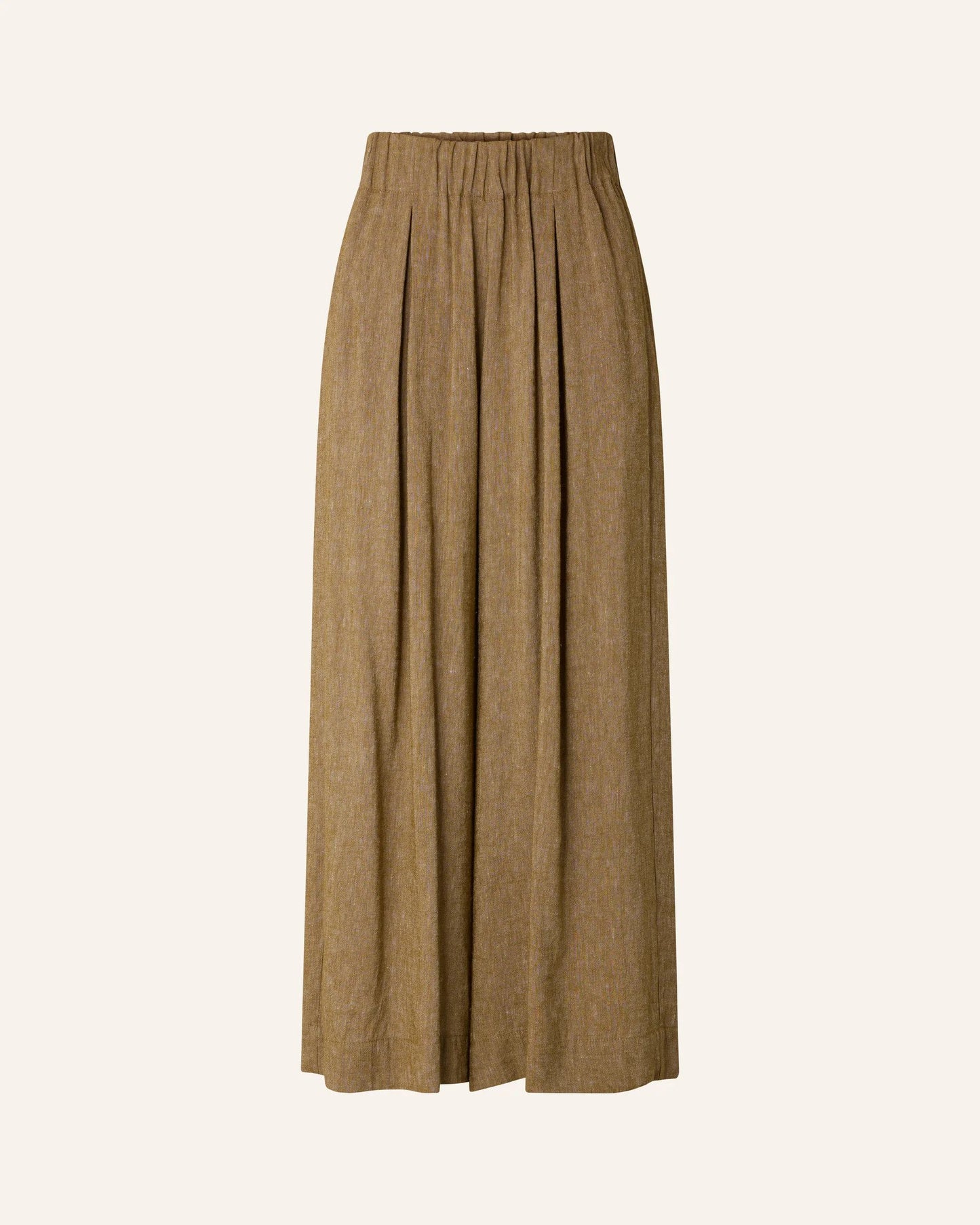 Women's Cropped Wide-Leg Elasticated Trousers in LENZINGECOVERO Viscose Pampa